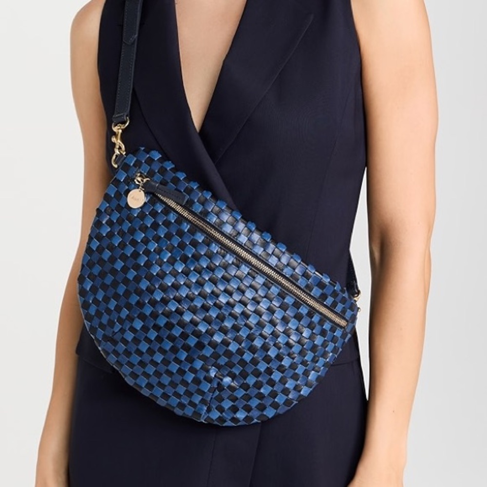 Clare V Grande Fanny Blue Woven NWT - Picture 2 of 7